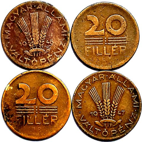 1.01. 20 fillérek 1946, 1947 600 Ft