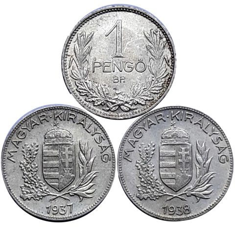 6.11. 1 pengő 1937, 1938, 1939. 4500 Ft