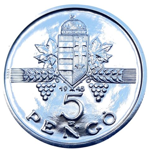 6.16. 5 pengő 1945. (Ezüst utánveret 2011). 20000 Ft