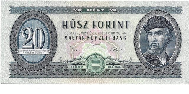 6.26. 20 forint 1975. UNC 2000 Ft